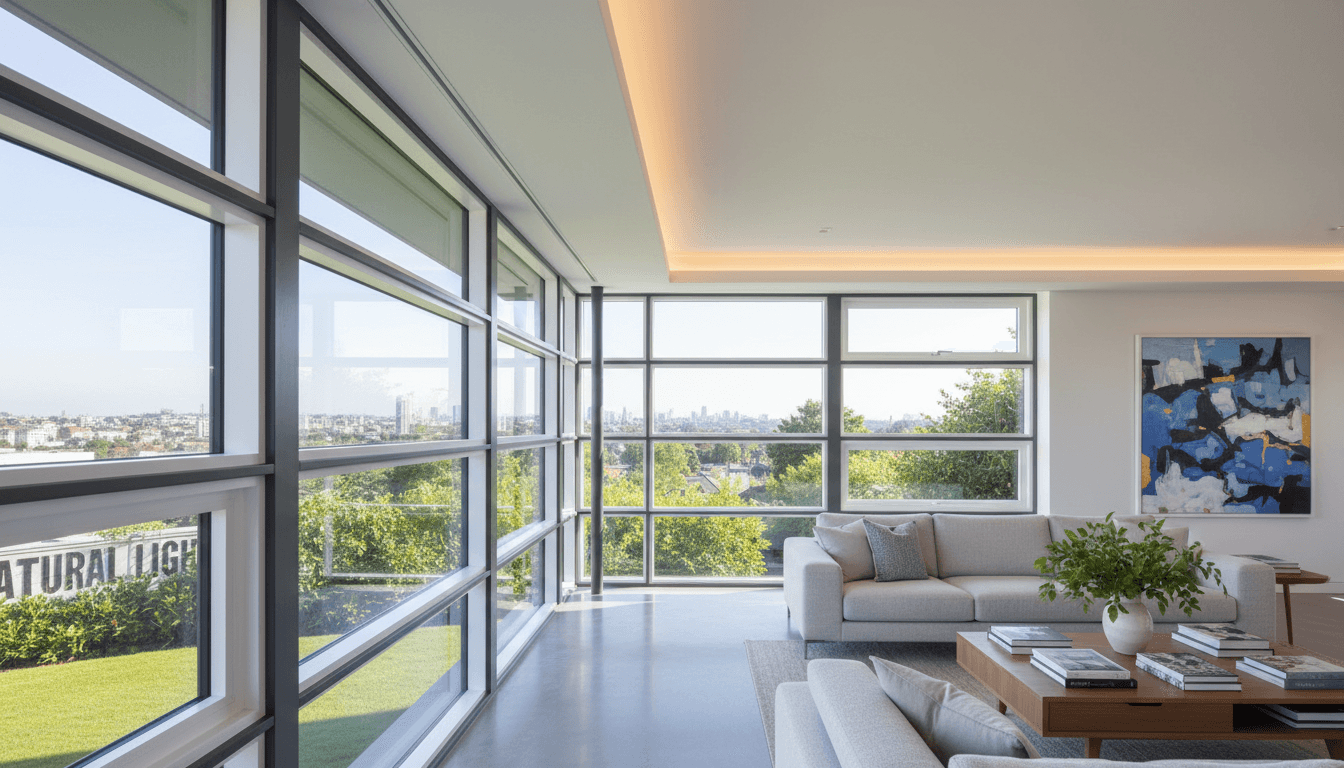 Ventana de aluminio y PVC instalada en un hogar moderno y luminoso de Barcelona
