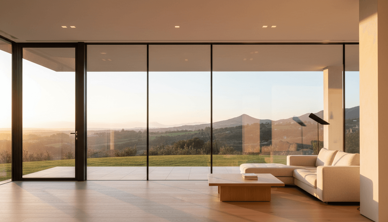 Ventana de aluminio moderna con luz natural